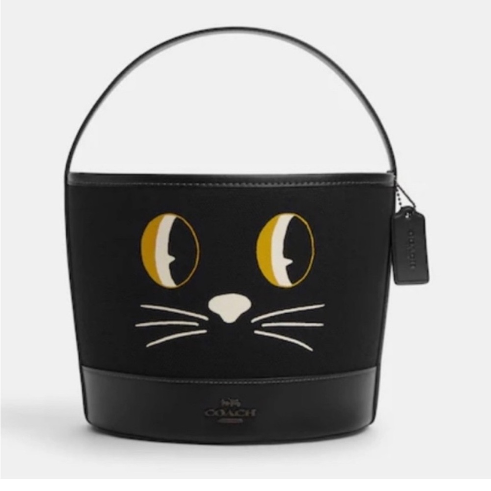 Coach Trick Or Treat Bucket In Signature Canvas With Halloween Cat
